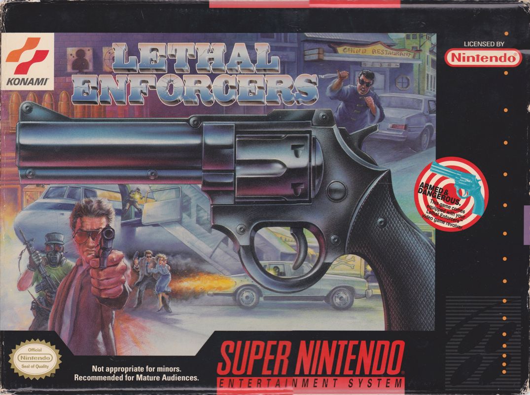 Lethal Enforcers box art for Super Nintendo